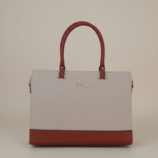 Broad Big bag - Cream and Brown