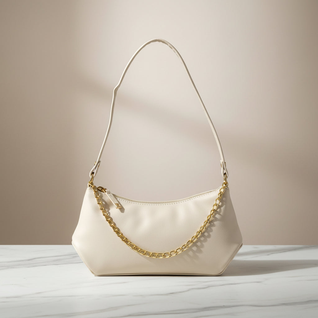 Baguette Shoulder Bag - Cream