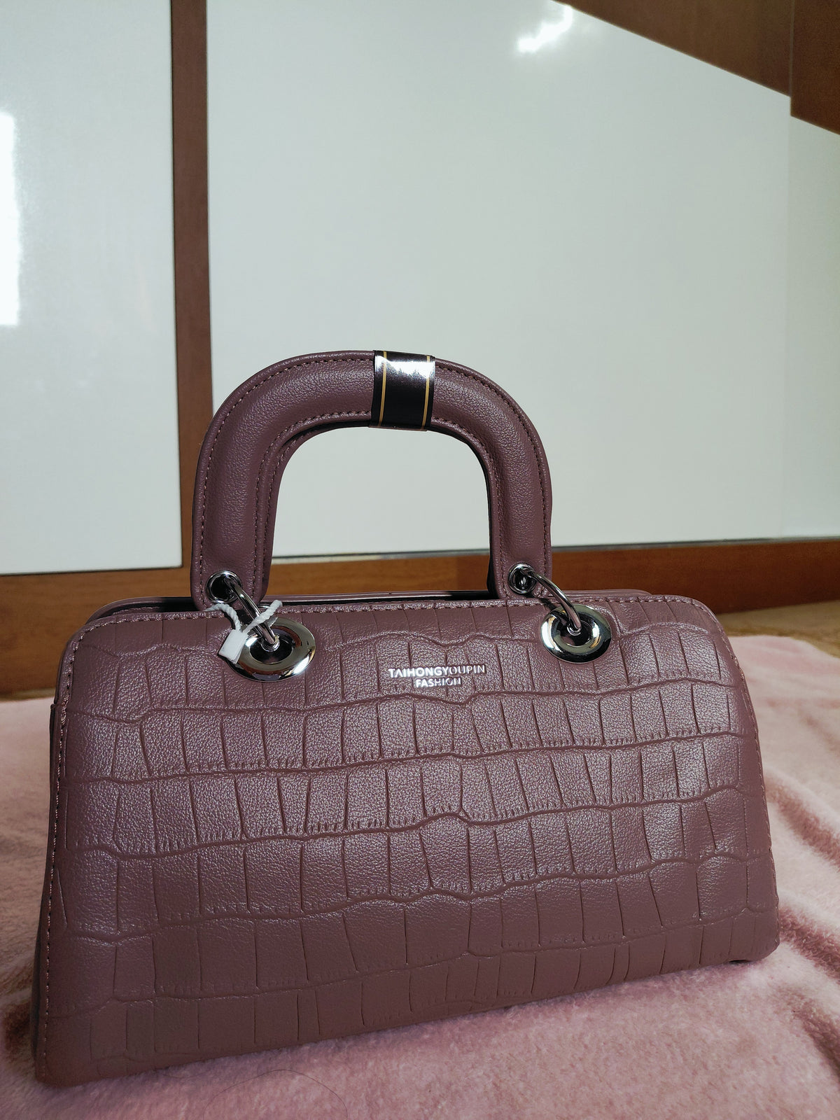 Top-Handle Satchel Bag - Plum colour