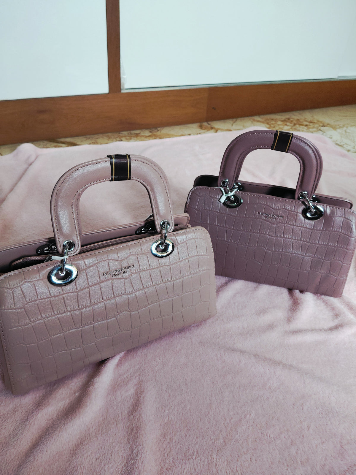 Top-Handle Satchel Bag - Plum colour