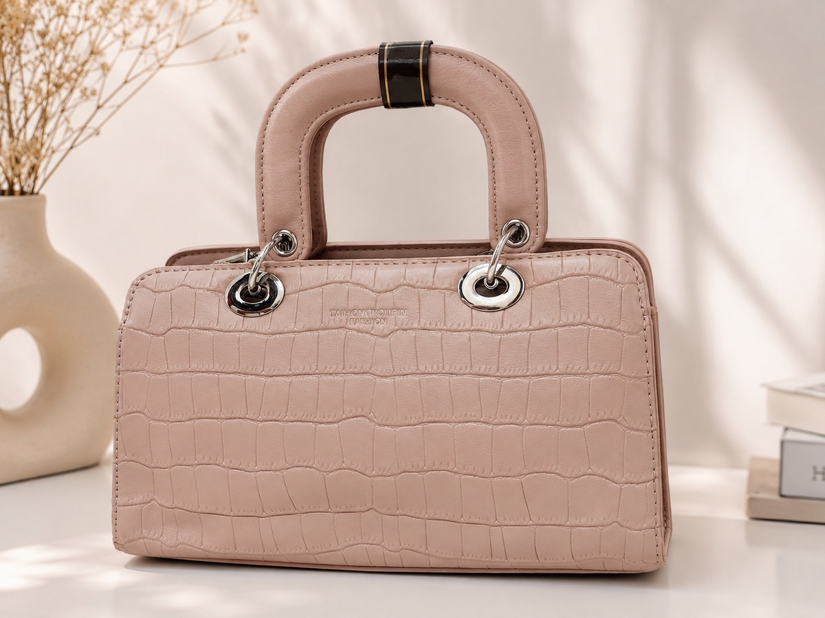 Top-Handle Satchel Bag - Beige