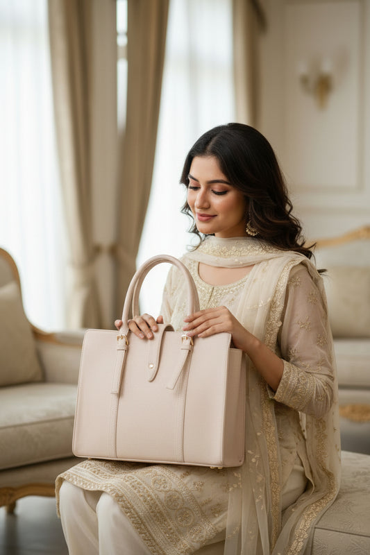 Tote big bag Button cream