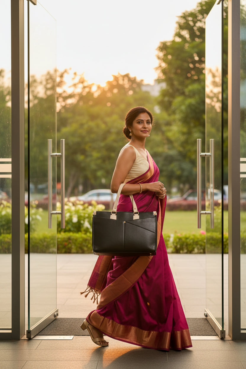 Western is not only for western outfit it looks elegant on Saree too 